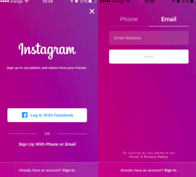 Instagram This E-mail Is Taken By Another Account Error - BIF - 392 x 355 png 82kB