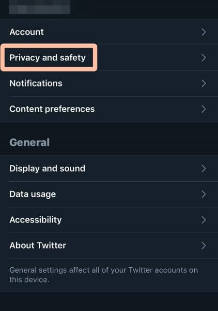 Twitter privacy settings
